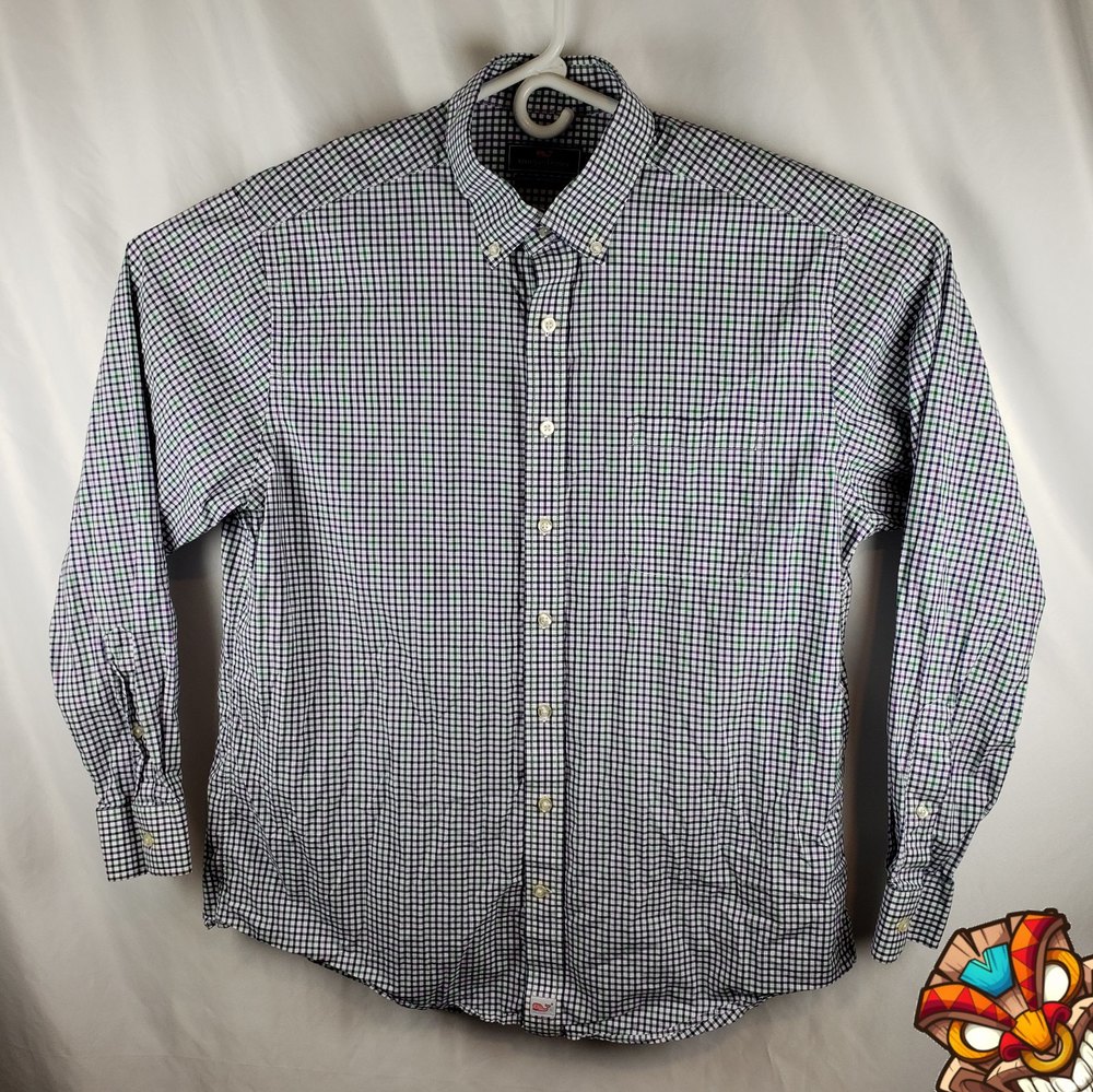 Vineyard Vines Mens XL Slim Fit Murray Shirt Button Down Front Check EUC